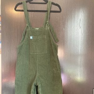 Lucy & Yak Short Overalls in Green Corduroy Size Small